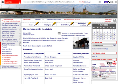 Veranstaltungskalender